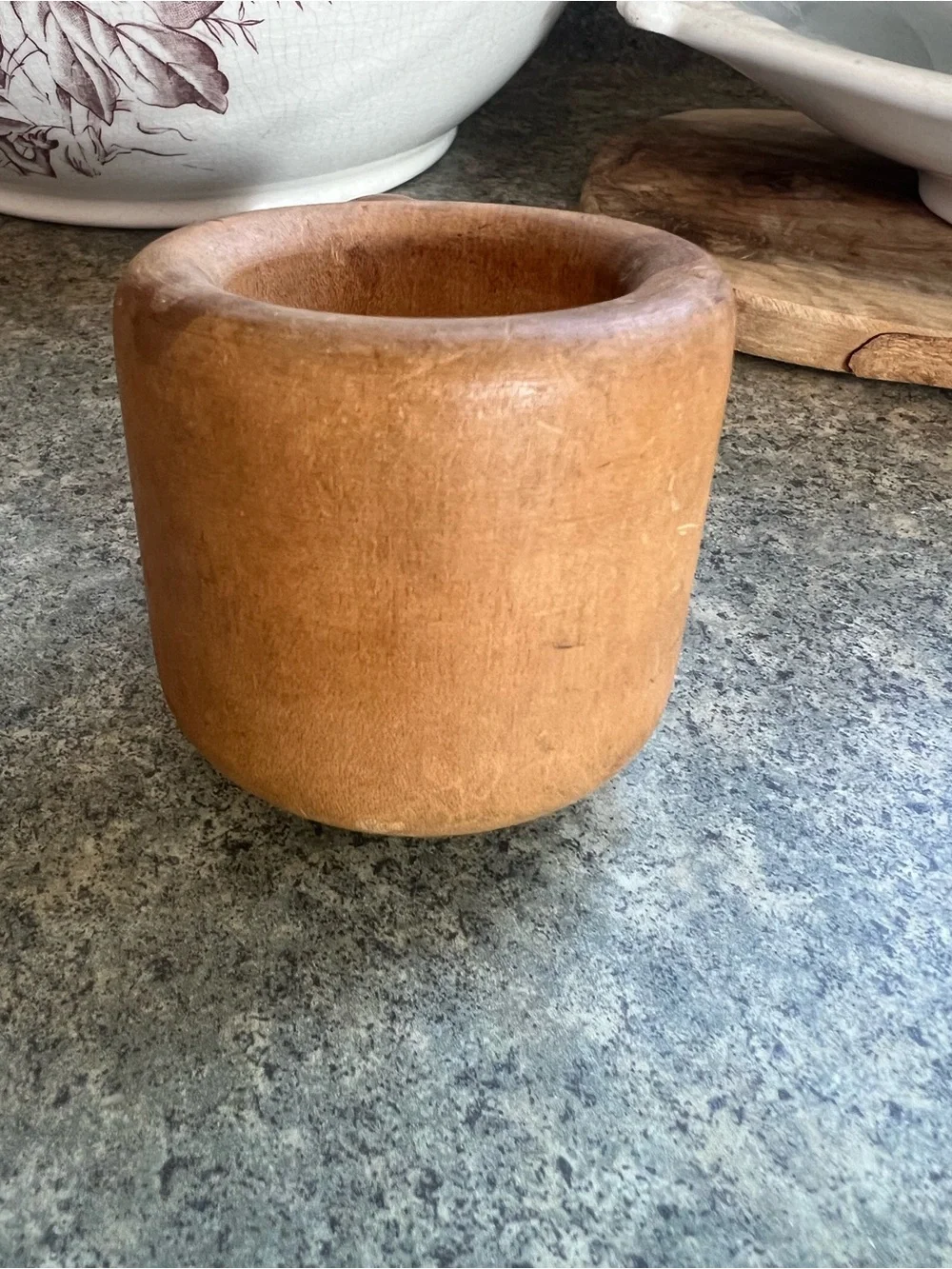 Vintage MCM Woodcroftery/ FRANCE Maple Screw Presser Nutcracker Bowl